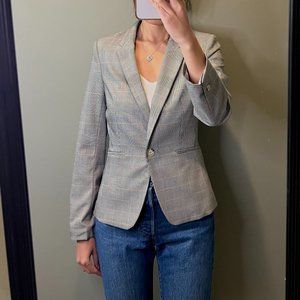 NWOT H&M Brown and White Check Blazer XS Women